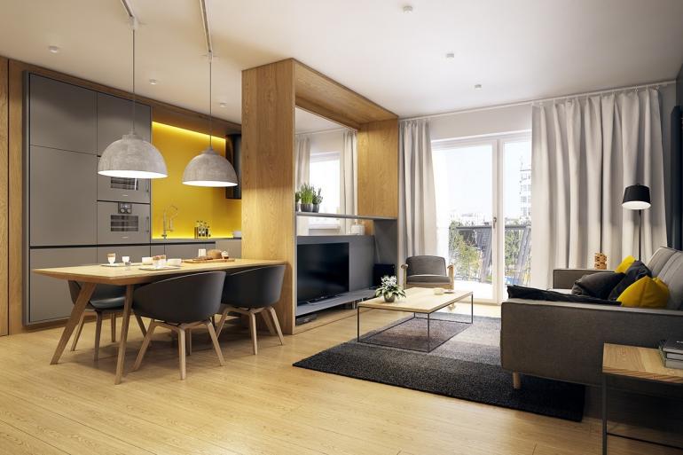 Moderní byt inspirovaný skandinávským stylem